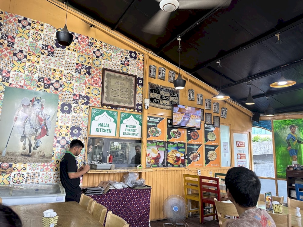 The eclectic and colorful interior of Nan n Kabab